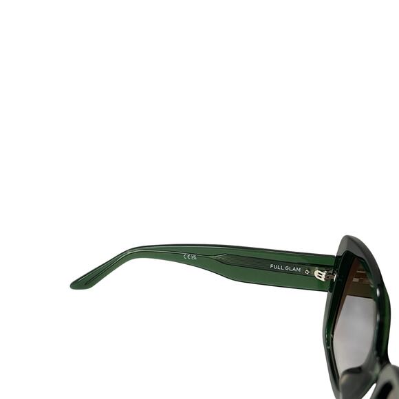Quay Australia Full Glam Square Sunglasses Frosted Green Brown main image 6